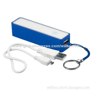 Mobile Power Charger with Keyring, Assorted Color, 2,600mAh Capacity